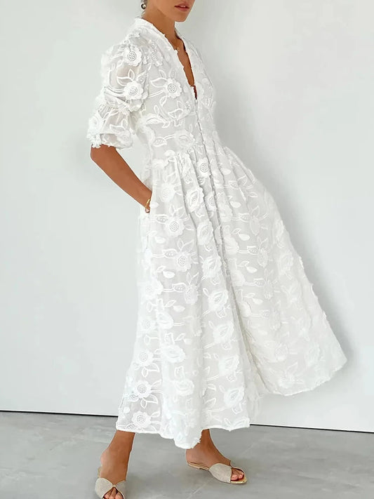 AMALFI - Embroidered Midi Dress