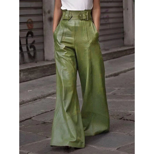 Ella™ - Luxe Pleated PU Pants