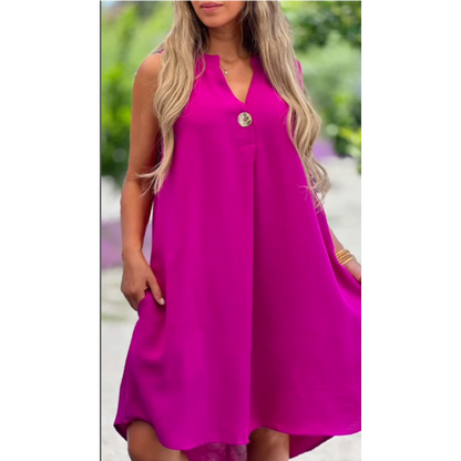 Sheryl™ - Sleeveless V-neck Dress